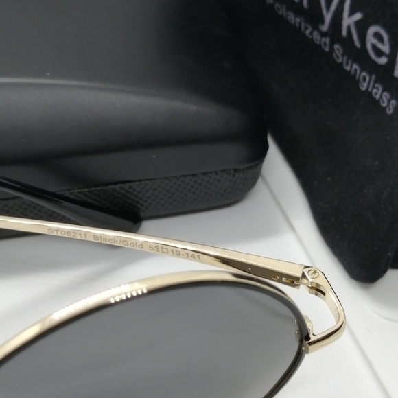 New Stryker Polarized Sunglass Black Gold Gray - Picture 5 of 8